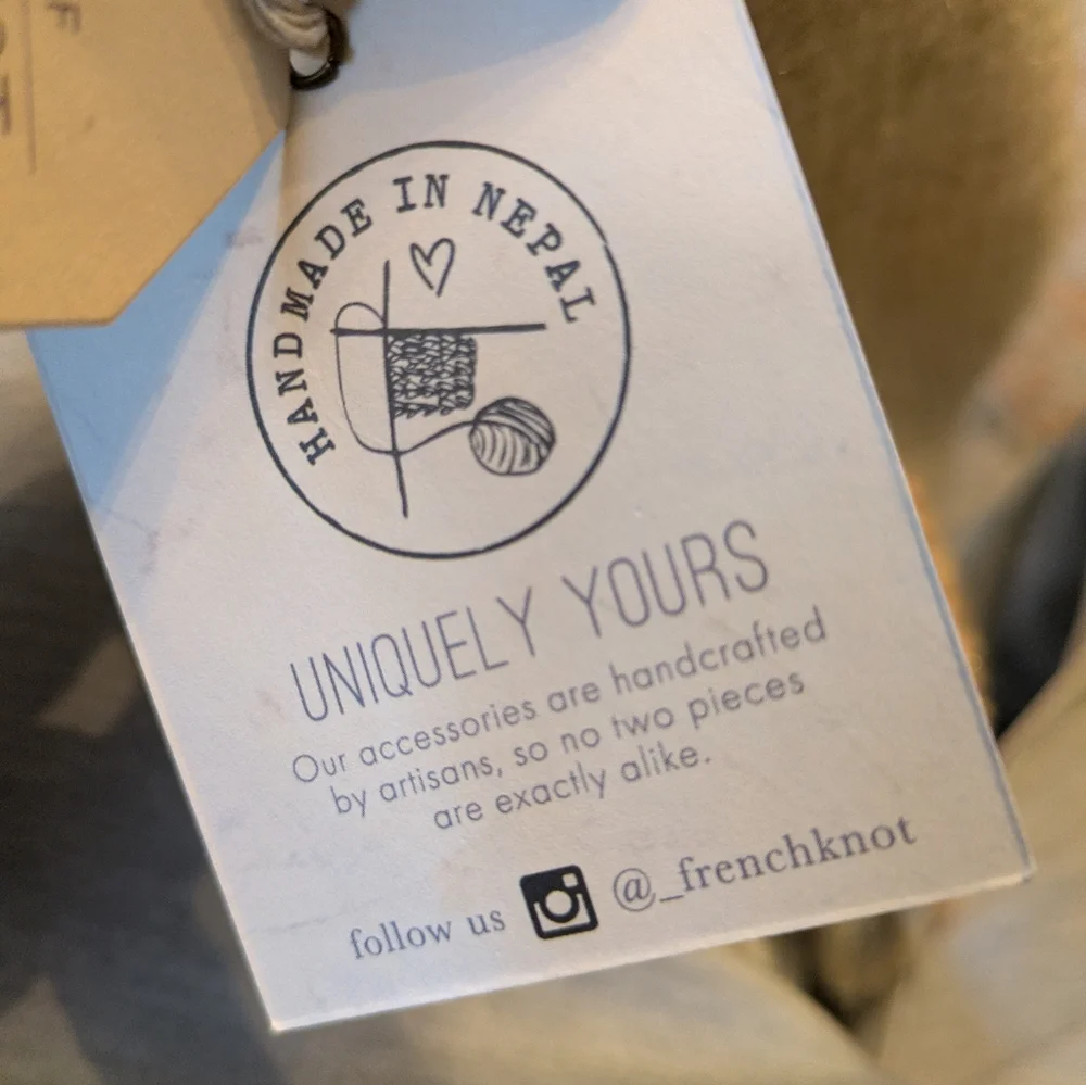 Anthropologie NWT French Knot Handmade Cream Bernie. - Picture 5 of 6